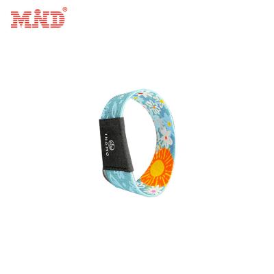 China Factory Wholesale Raincoat / Raincoat Customized Elastic Fabric Polyester NFC Strap RFID Wristband For Hotel for sale