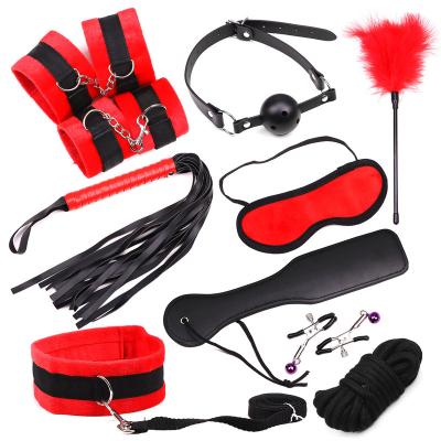 China HUOM 10 piece sex love smudge strap set sexy bdsm fetish bondage restraink metal bdsm lingerie chinese women for sale