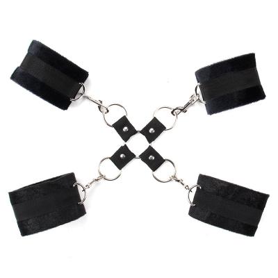 China Slim Sex Love HUOM Strap Plush Cross Handcuffs Foot Shackles Bondage Her Slave His BDSM Must Have Products for sale