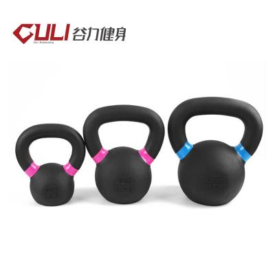 China Durable Guli Fitness Powder Coating Kettlebell Free Weight Multi Color OEM ODM Competition Cast Iron Kettlebells Dumbbells for sale