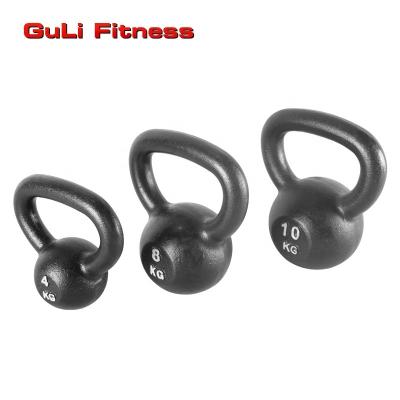 China Factory Wholesale Durable Custom Logo Dumbbell Powder Coated Dumbbell Strength Black Paint Kettlebel Cross Training for sale