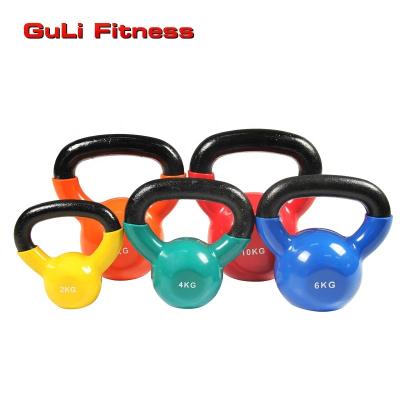 China Wholesale Durable Fitness Vinyl Dipping Neoprene PVC Coated Colorful Workout Cast Iron Kettlebell Custom Kettle Bell For Kids for sale