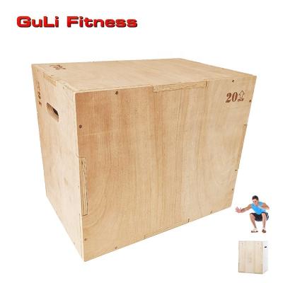 China Durable Jumping Box Cross Training Fitness 3 in 1 Plyometric Wooden Box Non Slip Plyo Jump Box 30/24/20, 24/20/16, 20/18/16, 16/14/12 for sale