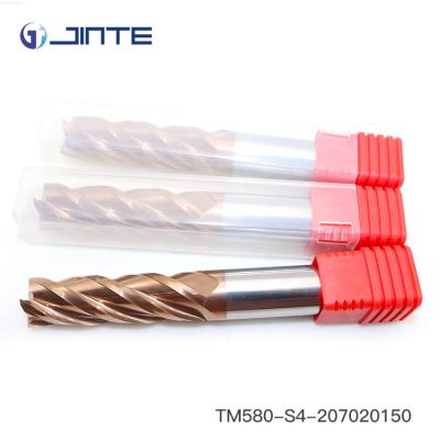 China HRC58 High Performance Tungsten Carbide Milling Cutters 4 Flute End Mill For Aluminum for sale