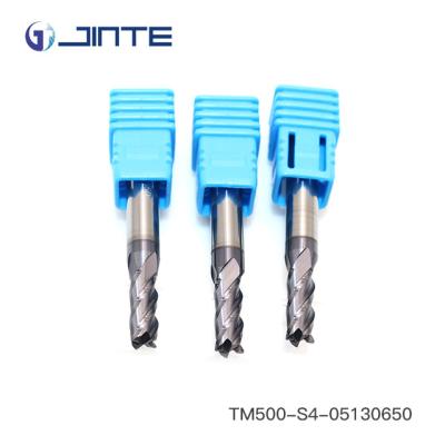 China OEM TiAlN Coated 55HRC Solid Carbide End Mill Cutter For Steel Cutting for sale