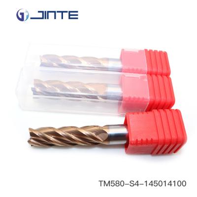 China CNC Tools 4 Flutes Solid Carbide Square End Mill Cutter With Long Neck for sale