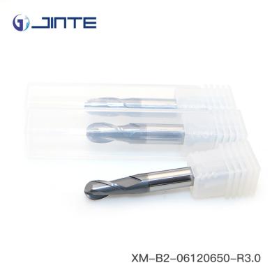 China HRC45 Spherical Solid Carbide Ball Nose End Mill Cutters With Two Flutes for sale