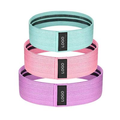 China Cotton Hot Sale Custom Logo Fabric Resistance Bands For Leg And Booty Set Of 3 for sale