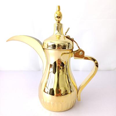 China 26/32/40 Ounce Traditional Wholesale Coffee Kettle Stainless Steel Gold Dallah Silver Coffee Pot for sale