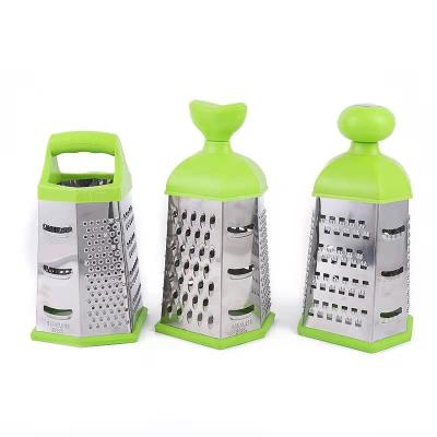 China Wholesale Vegetable Side Stocked Stainless Steel Graters 4 Side 6 With Non-slip Bottom for sale