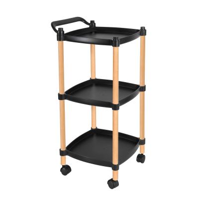 China Modern Wholesale Home Kitchen 2 3 4 5 Layers Stainless Steel Storage Plastic Trolley Cart With Wheels Storage Rack for sale