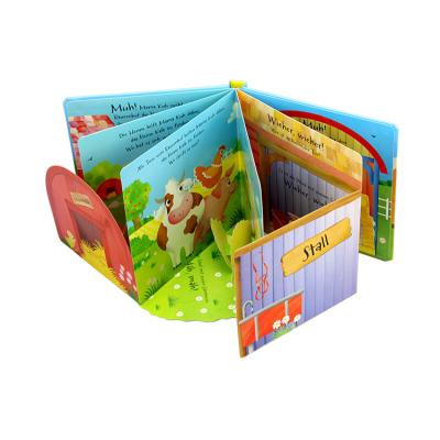 China Kids Cardboard Book Printing Eco Friendly Cute Die Cut Baby Board Book Printing for sale