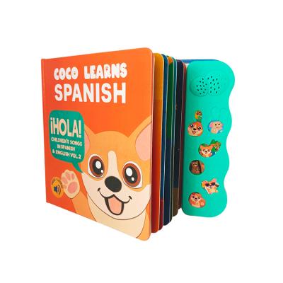 China paper & Cardboard OEM Printing Kids Sound Board Book Kids Sleep Music Notebook Spanish Printing for sale