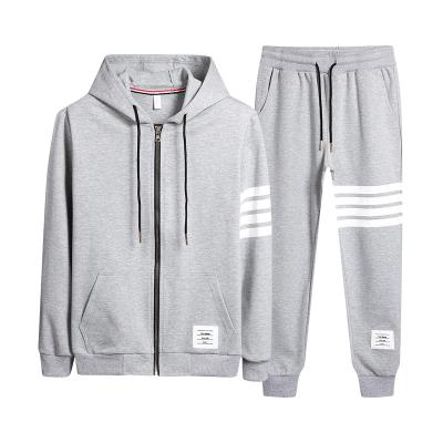 China 2021 new style Anti-wrinkle cotton French Terry men's 2 piece hoodies and pants set fashional for sale