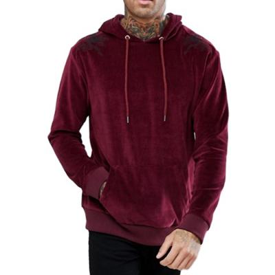 China high quality fashionable custom logo velor autumn winter anti-wrinkle windproof men's hoodies for sale