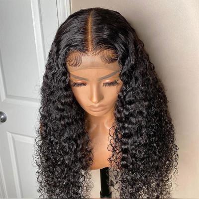 China Deep Wave Virgin Human Hair Raw Lace Wig 13x6 Wholesale Water Wave Lace Frontal Wig for sale