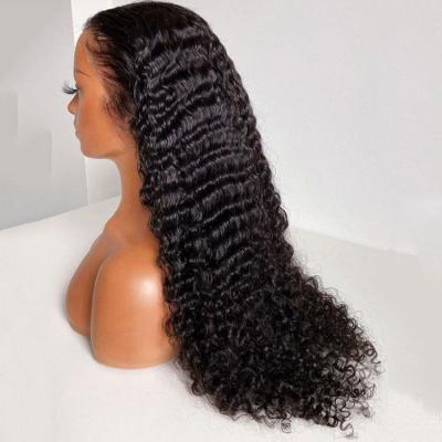 China Unprocessed Deep Wave Afro Kinky Curly Virgin Hair Wig Deep Wave Wig Hair for sale