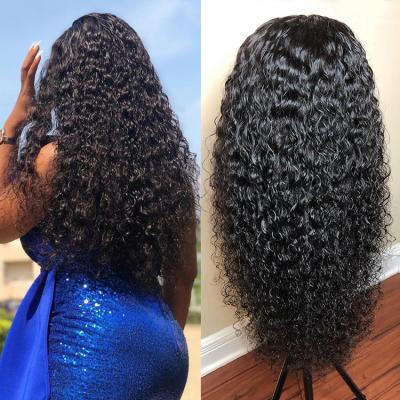 China Deep Wave Virgin Brazilian Remy Wigs 4X4 5X5 Full Lace Wig 4X4 5X5 Lace Closure Water Wave Hair Wig Transparent Hd for sale