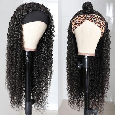 China Cheap Deep Wave Wholesale Machine Made None Lace Wigs Curly Curly Hair Band Wig for sale