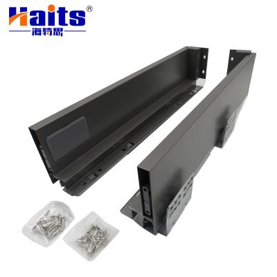 China 50000 Times Quality 3D Telescopic Soft Close Tandem Box Cabinet Adjustment Rails Slim Box Drawer Slide Kit for sale