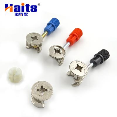 China Zinc Alloy Cam Lock Fittings Cabinet Connectors Easy Installation Furniture Cam Cabinet Solid Hardware Screws for sale