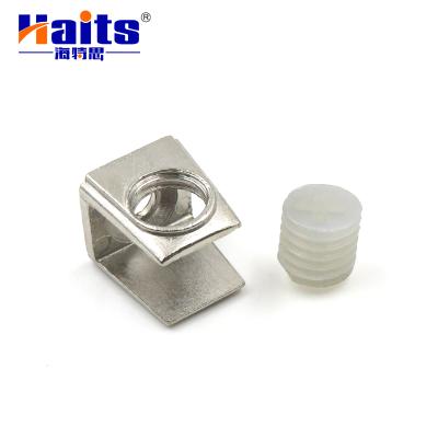 China Home Hardware Accessories Shelf Support Pins Furniture Cabinet Shelf Support Fixing Glass Glass Clamp for sale