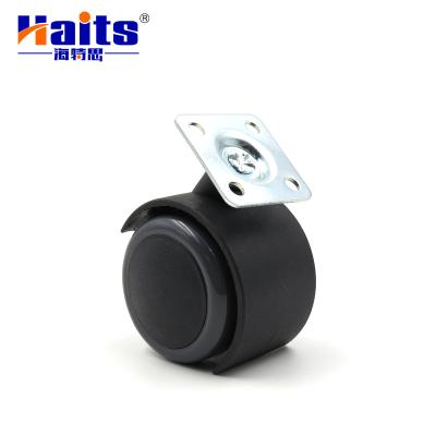 China Modern Caster Wheels 50mm Diameter Swivel Plate Black Wheel Furniture Hardware Accessories for sale