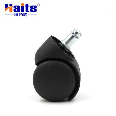 China Modern Cup Caster Wheels 50mm Diameter Swivel Stem Black Wheel Furniture Hardware Accessories for sale