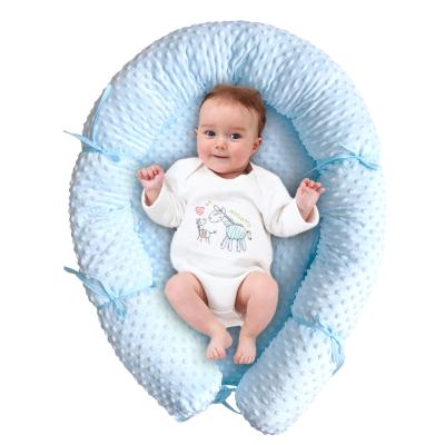 China New Design Baby Sleep Bed Non-Toxic Soft Nest Sofa Breathable Portable Fiberfill Baby Pillow for sale