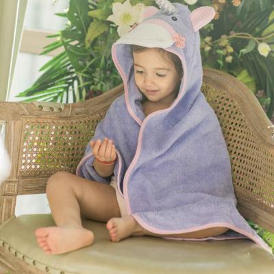 China PORTABLE Baby Hooded Towel with Unicorn Design Baby Hooded Bath Towel for sale