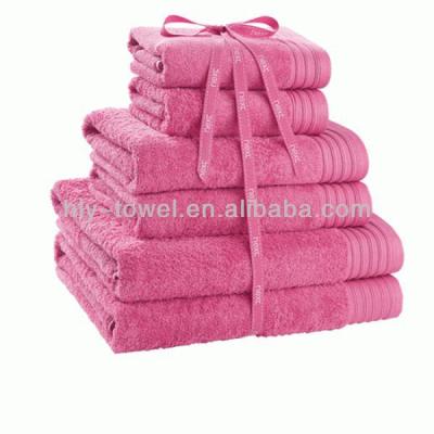 China QUICK DRY 6pcs/set microfiber bath towels/towls gift set pink red packaging/gift towel set for sale