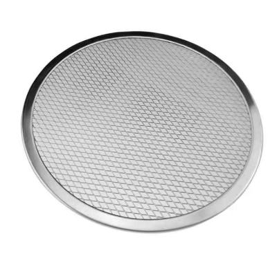 China Disposable Expanded Metal Pizza Pan Pizza Screen Restaurant Mold Aluminum for sale