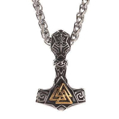 China Viking Necklace Viking Valknut Thor Mjolnir Hammer Steel Viking Jewelrox Viking Jewelry Stainless for sale