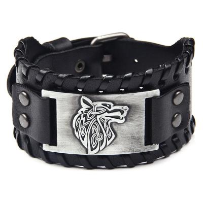 China Viking Wolf Leather Bracelet Viking Bracelet Viking Bracelet Jewelrox Viking Jewelry Genuine for sale