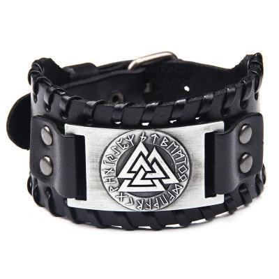 China Valknut Viking Leather Bracelet Viking Bracelet Viking Bracelet Jewelrox Viking Jewelry Genuine for sale