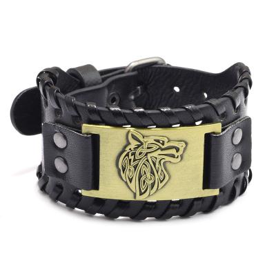 China Viking Wolf Leather Bracelet Viking Bracelet Viking Bracelet Jewelrox Viking Jewelry Genuine for sale