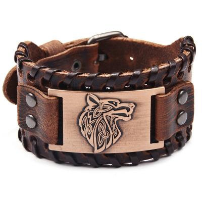 China Viking Wolf Leather Bracelet Viking Bracelet Viking Bracelet Jewelrox Viking Jewelry Genuine for sale