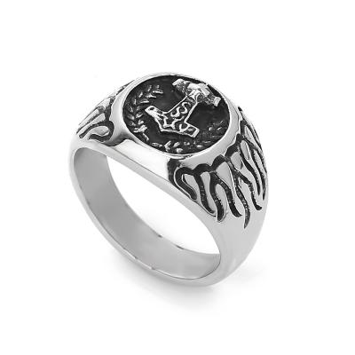 China Viking Ring Thor Mjolnir Hammer Ring Viking Steel Viking Jewelrox Viking Jewelry Stainless for sale