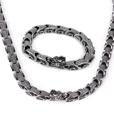 China Set of Viking Dragon Necklace Bracelet Viking Jewelry of Viking Jewelrox Viking Jewelry Stainless Steel for sale