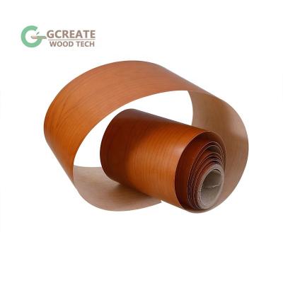 China Eco-friendly Factory Supply 0.3mm Preprinted Cherry Natural Wood Edge Veneer For Molding for sale