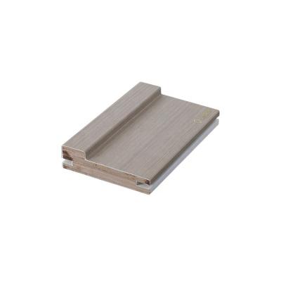 China Modern UV Paint Real Estate Engineering Wood Door Color Coated Silver Pear Fire Door Frame Wood Leather Veneer for sale