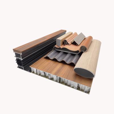 China Factory Price Eco-friendly Wood Veneer Wood Aluminum Grain Profile Aluminum Profile For Door And Windows for sale