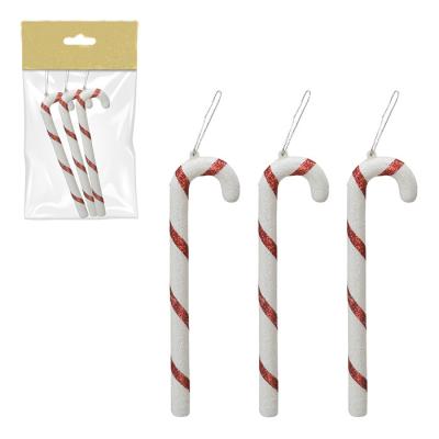 China Wholesale Christmas Decoration 17CM Hanging Decorative Plastic Candy Cane Christmas Tree Decoration for sale