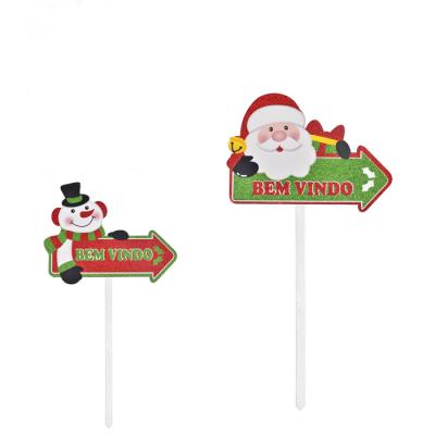 China Christmas Decoration Hot Sale Creative Christmas Decoration Steering Board Wooden Stake for sale