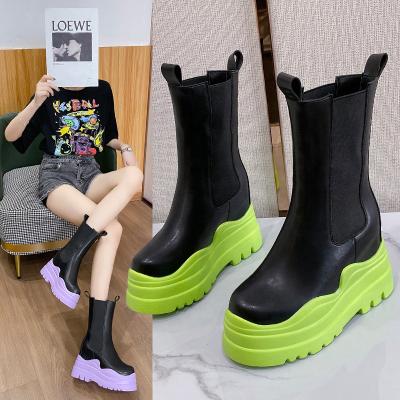 China Jinbeile Breathable Women Booties Fashion Ladies Ankle Boots Platform Casual Shoes Woman Winter Chunky Boots Female for sale