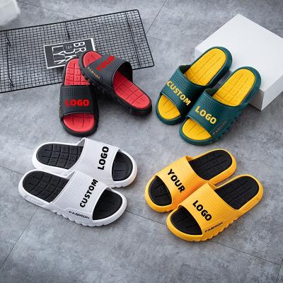 China Fashion Trend Jinbeile Brand Logo Slides Wholesale Fashion Summer Custom Sandals Slides Shoes Mens Slippers Designer Slides for sale