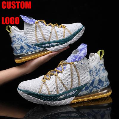 China PU Profession Men's Basketball Shoes Sports Shoes Breathable Cushioning Non-slip Wearable Gym Training Basketball Sports Sneakers for sale