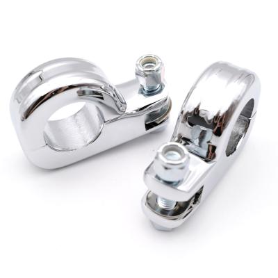 China Metal Motorcycle Foot Peg Clamps For Highway Footpeg 1.25 26/28/32 Mm 1 1/4 Inch Engine Guard Crash Bar Mounting for sale