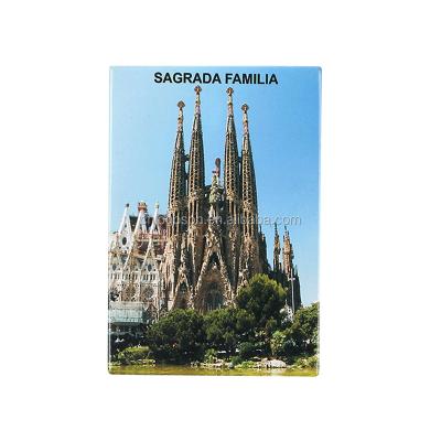 China Sagrada Familia Western Custom Souvenir Spanish Tourism Tinplate Fridge Magnet for sale