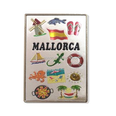 China Shape Mallorca Island Travel Symbols Foil Magnet Sticker Metal Souvenir Custom Fridge Magnet for sale